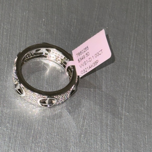 14k white gold vermeil Mercedes Benz VVS GRA certified moissanite diamond ring - Picture 5 of 5